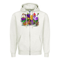 Oatmeal Heather mardi gras wine glasses cowgirl Zipper Hoodie - CowGirlArtShop