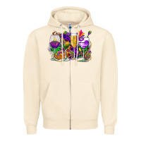 Sandshell mardi gras wine glasses cowgirl Zipper Hoodie - CowGirlArtShop