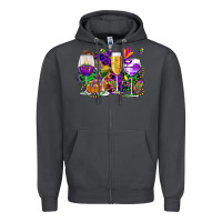 Mardi Gras Wine Glasses Cowgirl Zipper Hoodie | Teevron