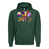 Sports Green mardi gras wine glasses cowgirl Zipper Hoodie - CowGirlArtShop