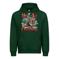 Forest Green my first christmas baby safari animals Urban Hoodie - LillyAllenDesigns