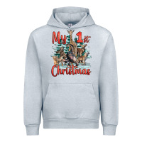 Heather Grey my first christmas baby safari animals Urban Hoodie - LillyAllenDesigns