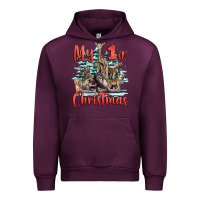 Mauve Wine my first christmas baby safari animals Urban Hoodie - LillyAllenDesigns