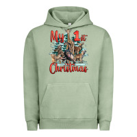 Pigment Oil Green my first christmas baby safari animals Urban Hoodie - LillyAllenDesigns