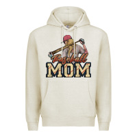Oatmeal Heather Baseball mom Premium Hoodie - HowdyJamesFarm