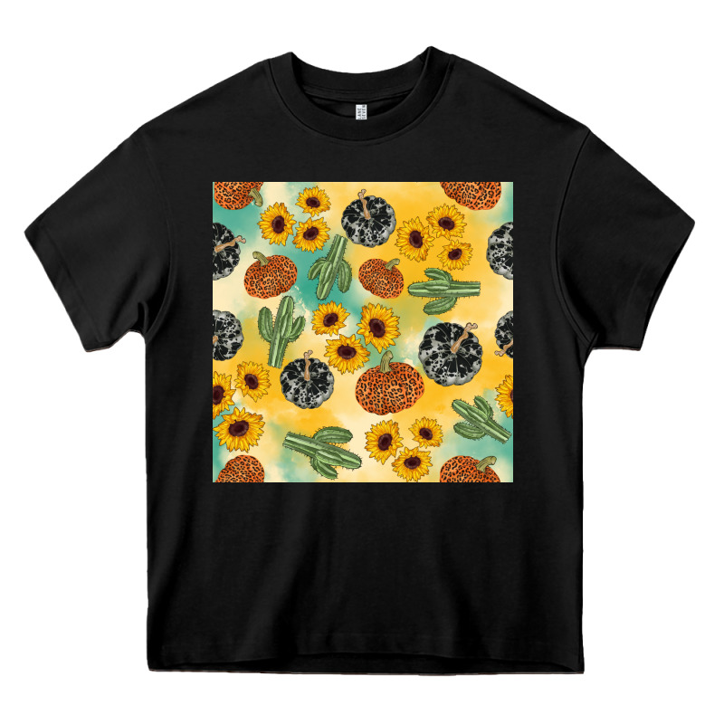 Leopard Pumpkin Cactus Sunflower Seamless Heavy Core Tee by AdoDesignShop | Teevron