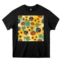 Black leopard pumpkin cactus sunflower seamless Heavy Core Tee - AdoDesignShop