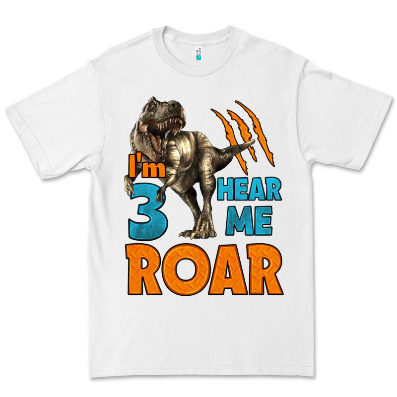 I'm Three Hear Me Roar Dinosaur Birthday Premium Tee by LillyAllenDesigns | Teevron