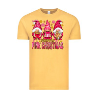 Vintage Mustard Merry pink Christmas gnomes Vintage Tee - NancyCooperArtShop
