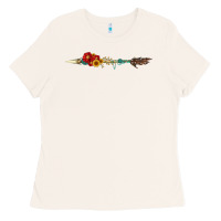Flowers And Arrow With Gemstone Ladies Tee | Teevron