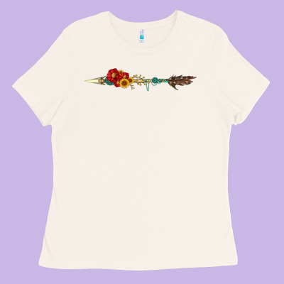 Flowers And Arrow With Gemstone Ladies Tee Designed By Artiststas