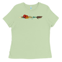 Matcha flowers and arrow with gemstone Ladies Tee - Artiststas