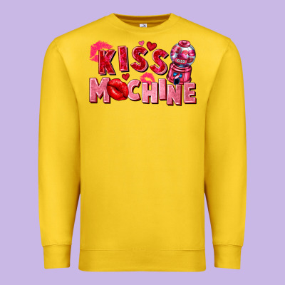 Kiss Machine Valentine's Day Premium Sweatshirt Designed By Fadigitalartstudio