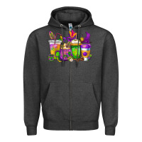 Mardi Gras Coffee Cups Cowgirl Zipper Hoodie | Teevron