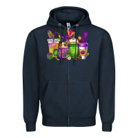 Navy mardi gras coffee cups cowgirl Zipper Hoodie - CowGirlArtShop