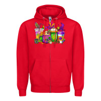 Red mardi gras coffee cups cowgirl Zipper Hoodie - CowGirlArtShop