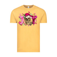 Vintage Mustard Pink Christmas Joy skeleton Vintage Tee - NancyCooperArtShop