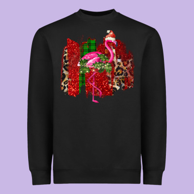 Christmas Flamingo Heavyweight Sweatshirt Designed By Bettercallsaul