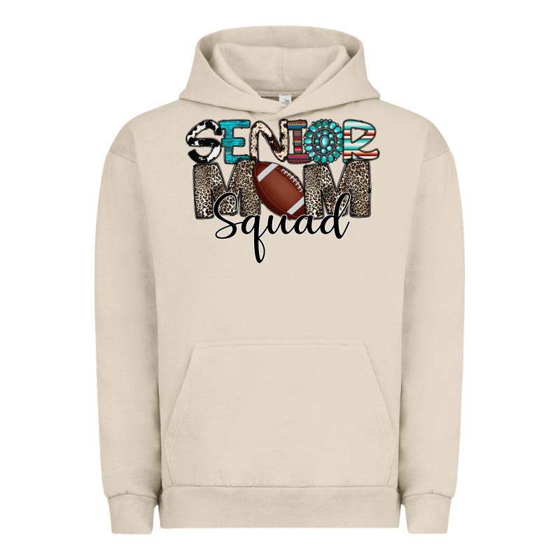 Senior Mom Squad Football Design Urban Hoodie by CowhideDigitalArt | Teevron