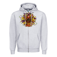 Heather Grey mardi gras sunflower Zipper Hoodie - CowGirlArtShop