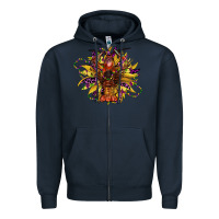 Navy mardi gras sunflower Zipper Hoodie - CowGirlArtShop