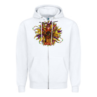 White mardi gras sunflower Zipper Hoodie - CowGirlArtShop