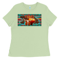 Matcha texas and map with longhorn serape gemstone licanse plate Ladies Tee - Artiststas