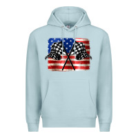 Blue Mist American Racing Flag Premium Hoodie - JahusDesignShop