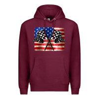 Burgundy American Racing Flag Premium Hoodie - JahusDesignShop