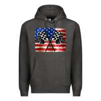 Charcoal Heather American Racing Flag Premium Hoodie - JahusDesignShop