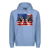 Colony Blue American Racing Flag Premium Hoodie - JahusDesignShop