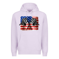 Lilac American Racing Flag Premium Hoodie - JahusDesignShop