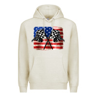 Oatmeal Heather American Racing Flag Premium Hoodie - JahusDesignShop