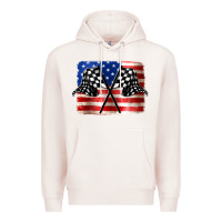 Pale Pink American Racing Flag Premium Hoodie - JahusDesignShop