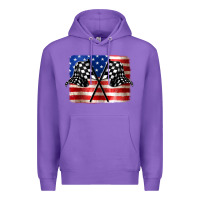 Purple American Racing Flag Premium Hoodie - JahusDesignShop