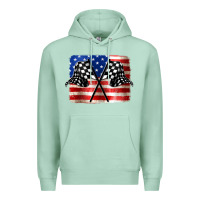 Seafoam American Racing Flag Premium Hoodie - JahusDesignShop