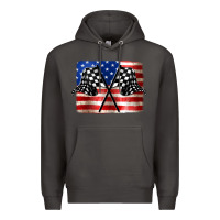Smoke American Racing Flag Premium Hoodie - JahusDesignShop