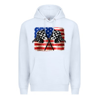 White American Racing Flag Premium Hoodie - JahusDesignShop
