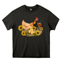 Asphalt western coop animals farm chicken chick rooster sunflowers Heavy Core Tee - Artiststas