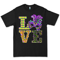 Black mardi gras love mask Premium Tee - BarkalooDesign