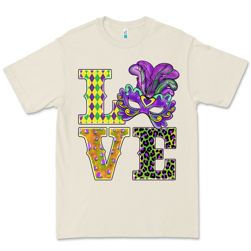 Mardi Gras Love Mask Premium Tee by BarkalooDesign | Teevron