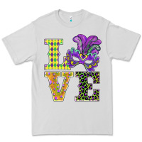 Dove Grey mardi gras love mask Premium Tee - BarkalooDesign