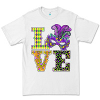 White mardi gras love mask Premium Tee - BarkalooDesign