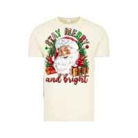 Vintage Arctic Stay Merry and bright Christmas with santa Vintage Tee - NancyCooperArtShop