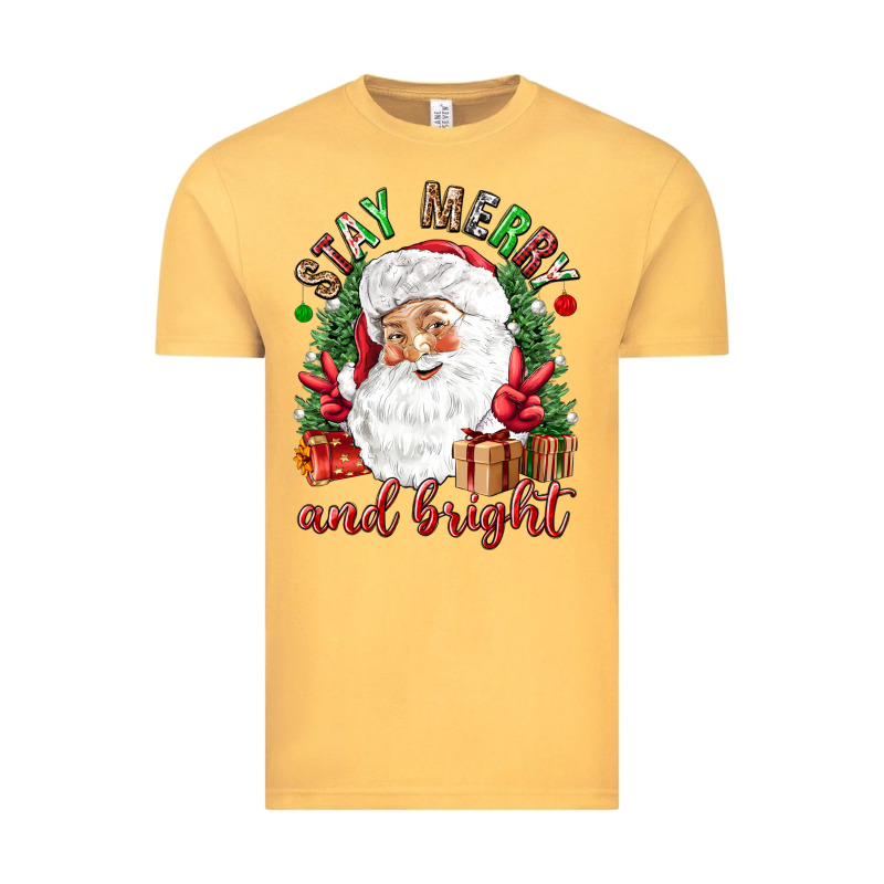 Stay Merry And Bright Christmas With Santa Vintage Tee by NancyCooperArtShop | Teevron