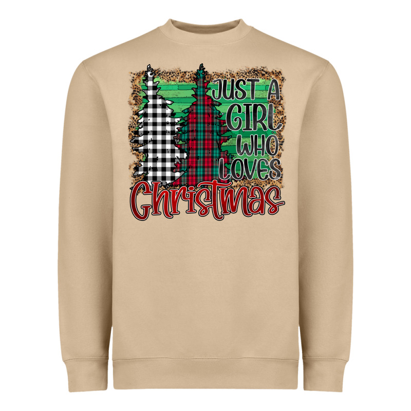 Womens Just A Girl Who Loves Christmas Funny Heavyweight Sweatshirt by Bettercallsaul | Teevron