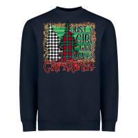 Navy Womens Just a Girl Who Loves Christmas Funny Heavyweight Sweatshirt - Bettercallsaul