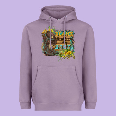 Blame It All On My Boots Heavyweight Hoodie Designed By Fadigitalartstudio