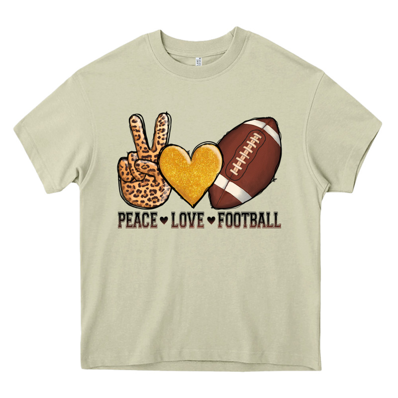 Peace Love Football Heavy Core Tee by AdoDesignShop | Teevron