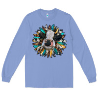 Colony Blue baby cow with sunflower Long Sleeve Tee - RanaPortraitStore